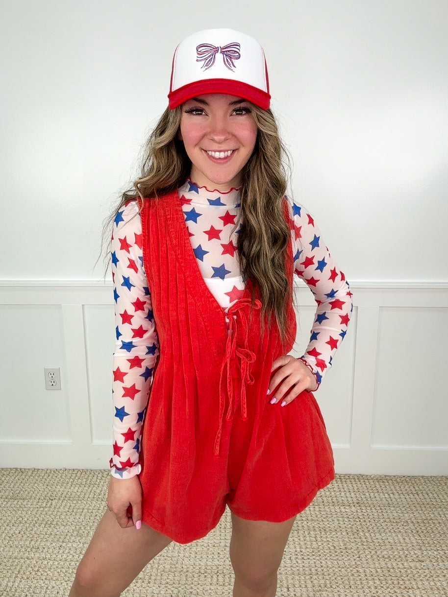 All American Girl Sheer Mesh Long Sleeve Avery Mae Top - 5 options!